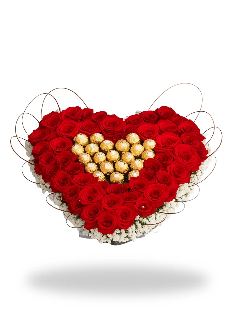 Sincere Roses Heart With Rocher